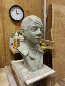 sculpted bust of a soldier