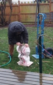 casting the sculpture in plaster