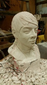 sculpted bust of a soldier