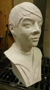 sculpted bust of a soldier