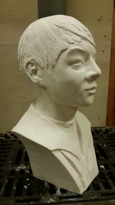 sculpted bust of a soldier