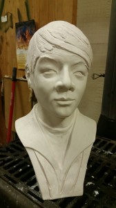 sculpted bust of a soldier